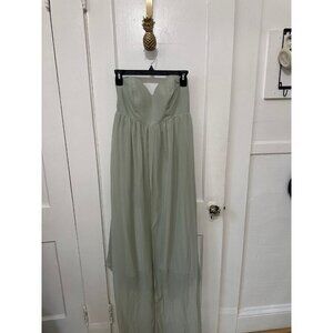 House of Brides Strapless Sage Green Gown (Approx. Size 6-8)